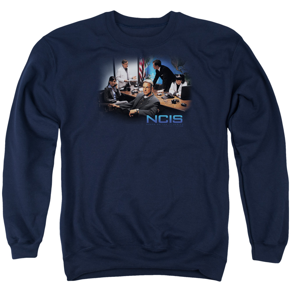 NCIS & Original Cast Adult Cotton & Polyster Crewneck Sweatshirt, Navy - Medium