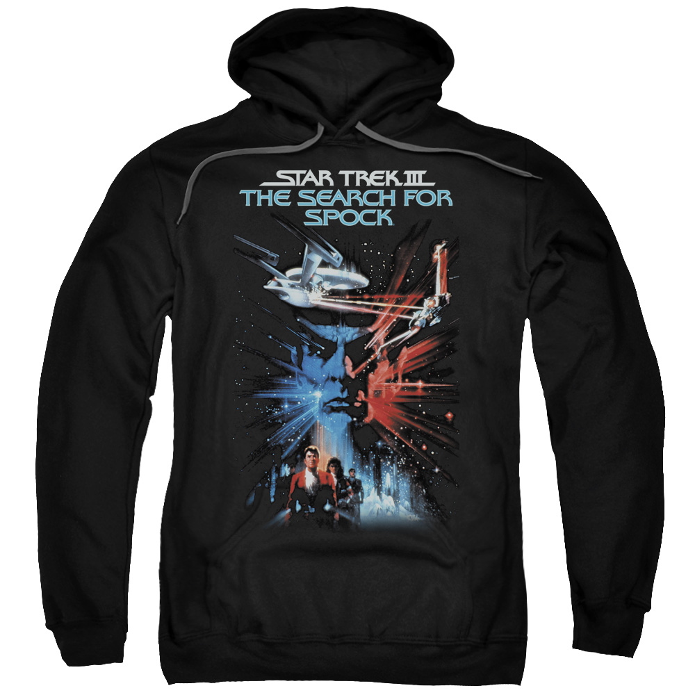 CBS521-AFTH-7 Star Trek & Search for Spock Movie Adult Cotton & Polyster Pull-Over Hoodie, Black - 4X -  Trevco