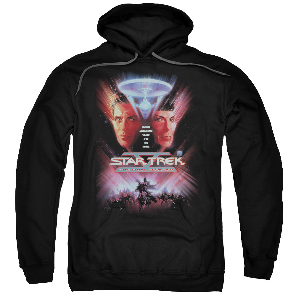CBS523-AFTH-8 Star Trek & The Final Frontier Movie Adult Cotton & Polyster Pull-Over Hoodie, Black - 5X