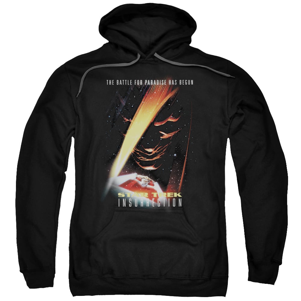 CBS527-AFTH-7 Star Trek & Insurrection Movie Adult Cotton & Polyster Pull-Over Hoodie, Black - 4X -  Trevco