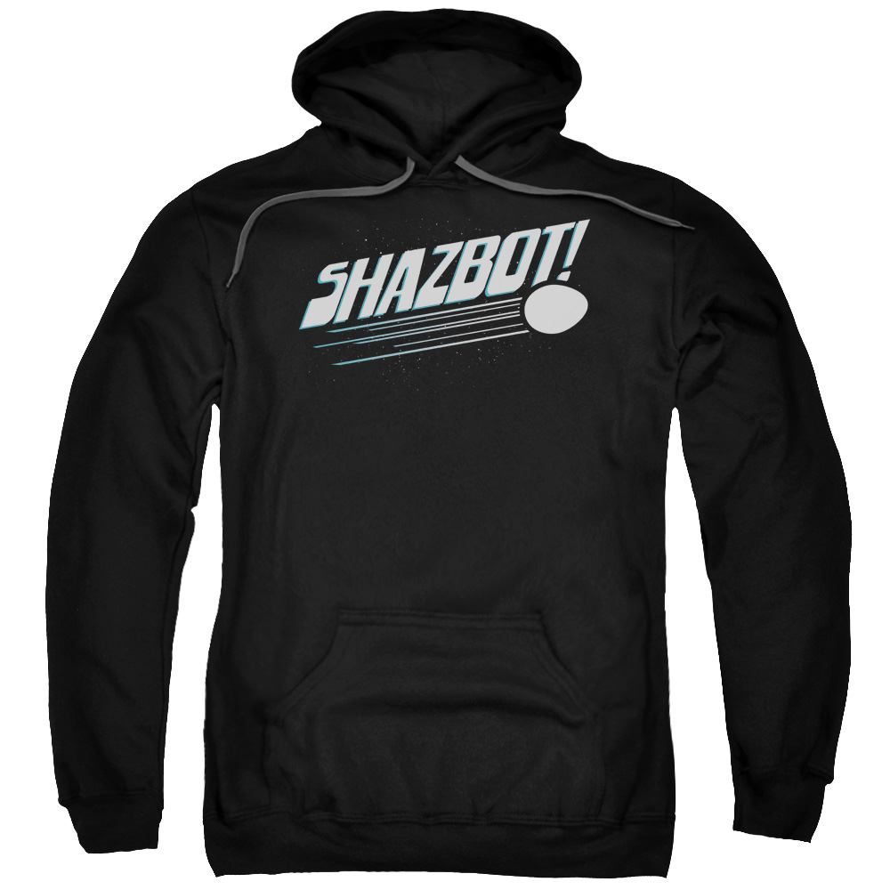 CBS1079-AFTH-7 Mork Mindy & Shazbot Egg Adult Cotton & Polyster Pull-Over Hoodie, Black - 4X