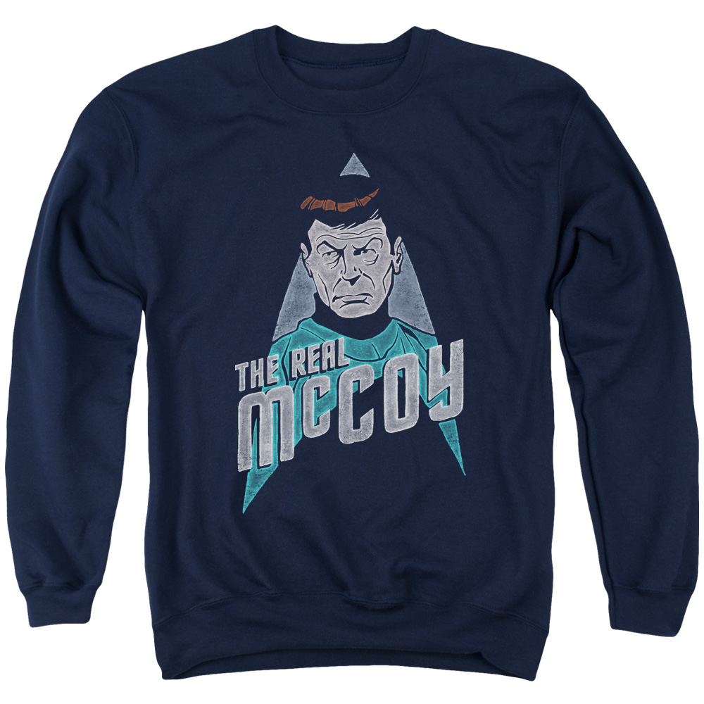 Star Trek & the Real Mccoy Adult Cotton & Polyster Crewneck Sweatshirt, Navy - Small