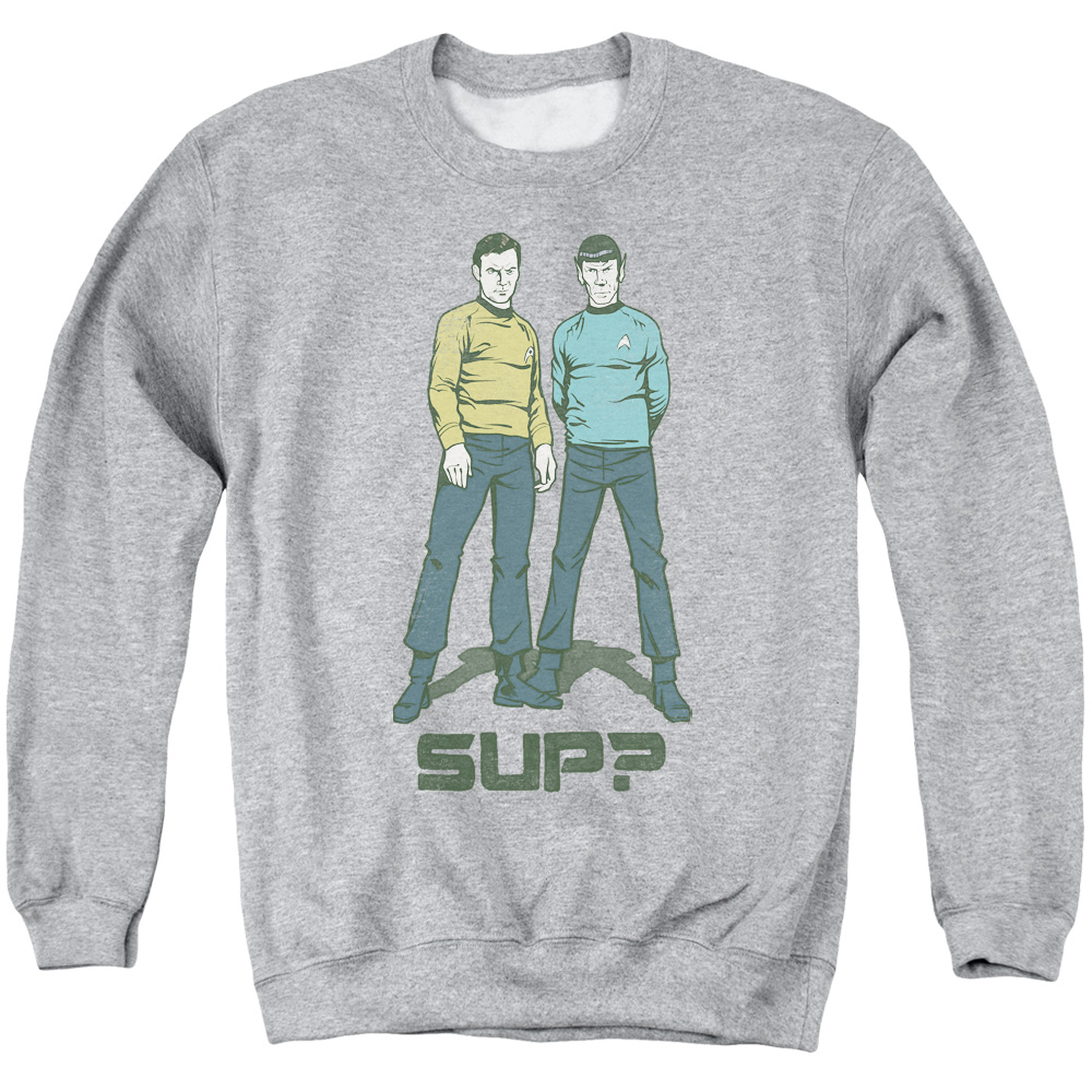 Star Trek & Sup Adult Cotton & Polyster Crewneck Sweatshirt, Athletic Heather - Medium