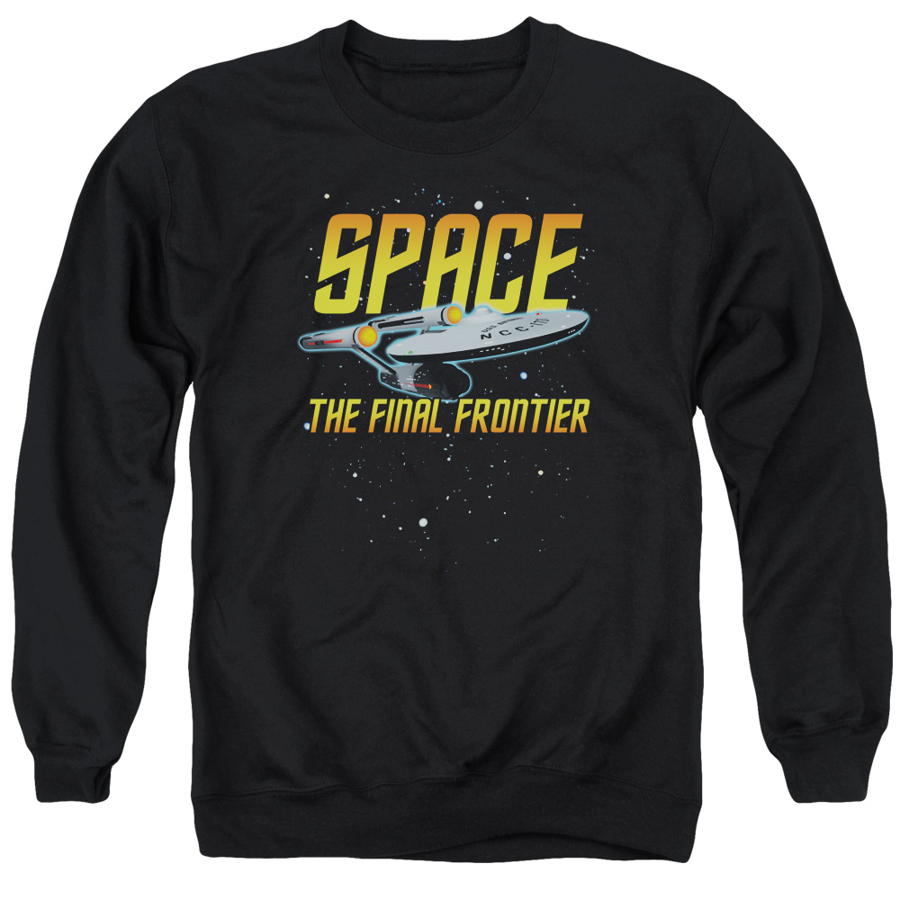 Star Trek & Space Adult Cotton & Polyster Crewneck Sweatshirt, Black - Medium