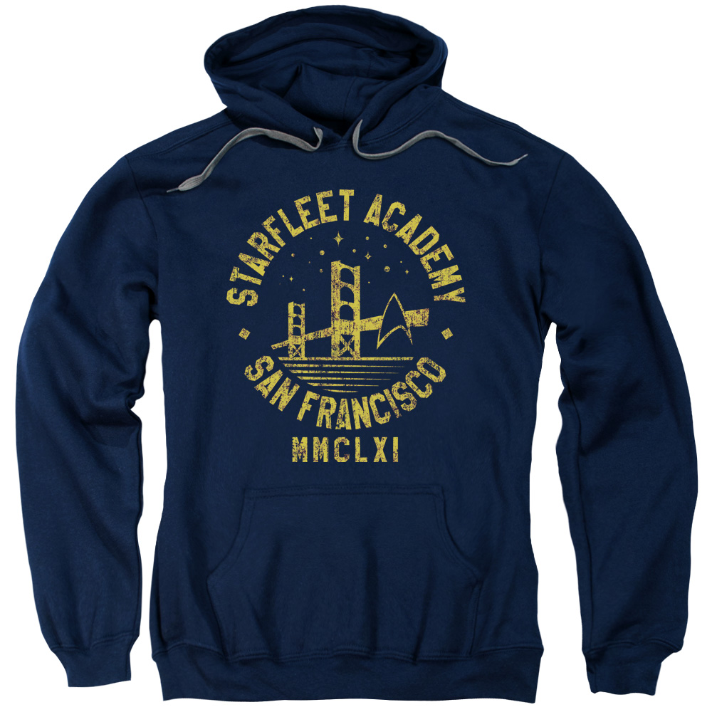 CBS1507B-AFTH-5 Star Trek & Collegiate Bridge Adult Cotton & Polyster Pull-Over Hoodie, Navy - 2X