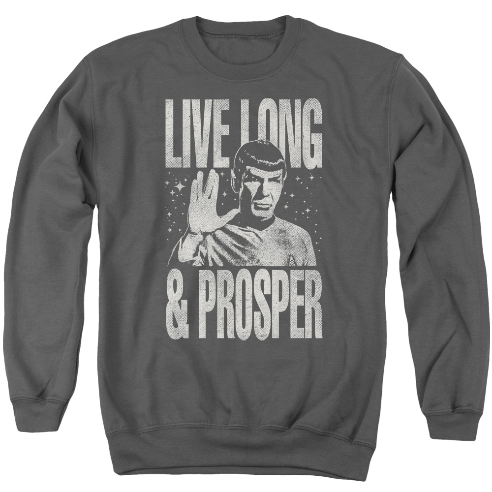 Star Trek & Prosper Adult Cotton & Polyster Crewneck Sweatshirt, Charcoal - Medium