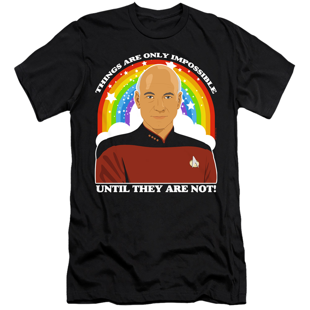CBS2662-PSF-5 Star Trek The Next Generation & Impossible-HBO Short Sleeve Adult Cotton 30-1 T-Shirt, Black - 2X