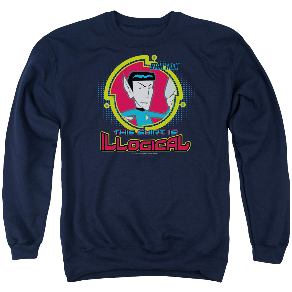 Quogs & Illogical Adult Cotton & Polyster Crewneck Sweatshirt, Navy - Small