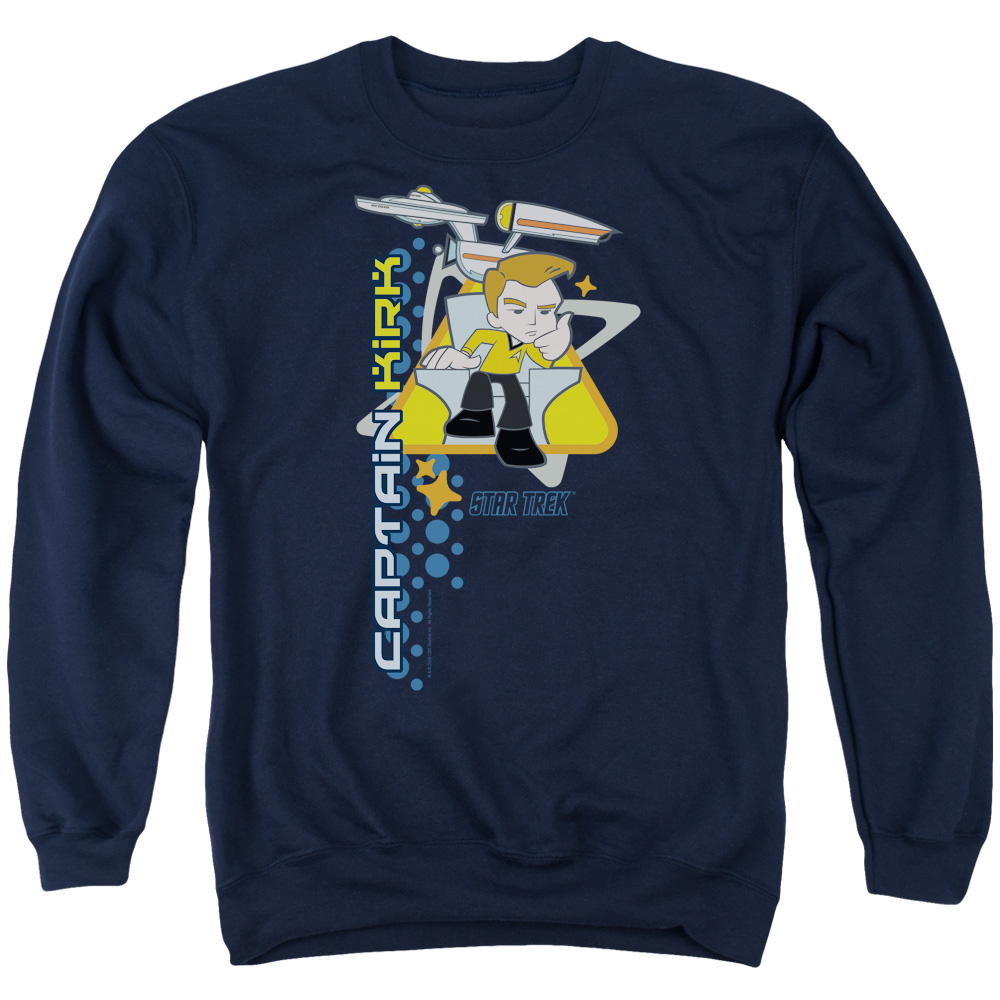 Quogs & Captains Chair Adult Cotton & Polyster Crewneck Sweatshirt, Navy - Medium