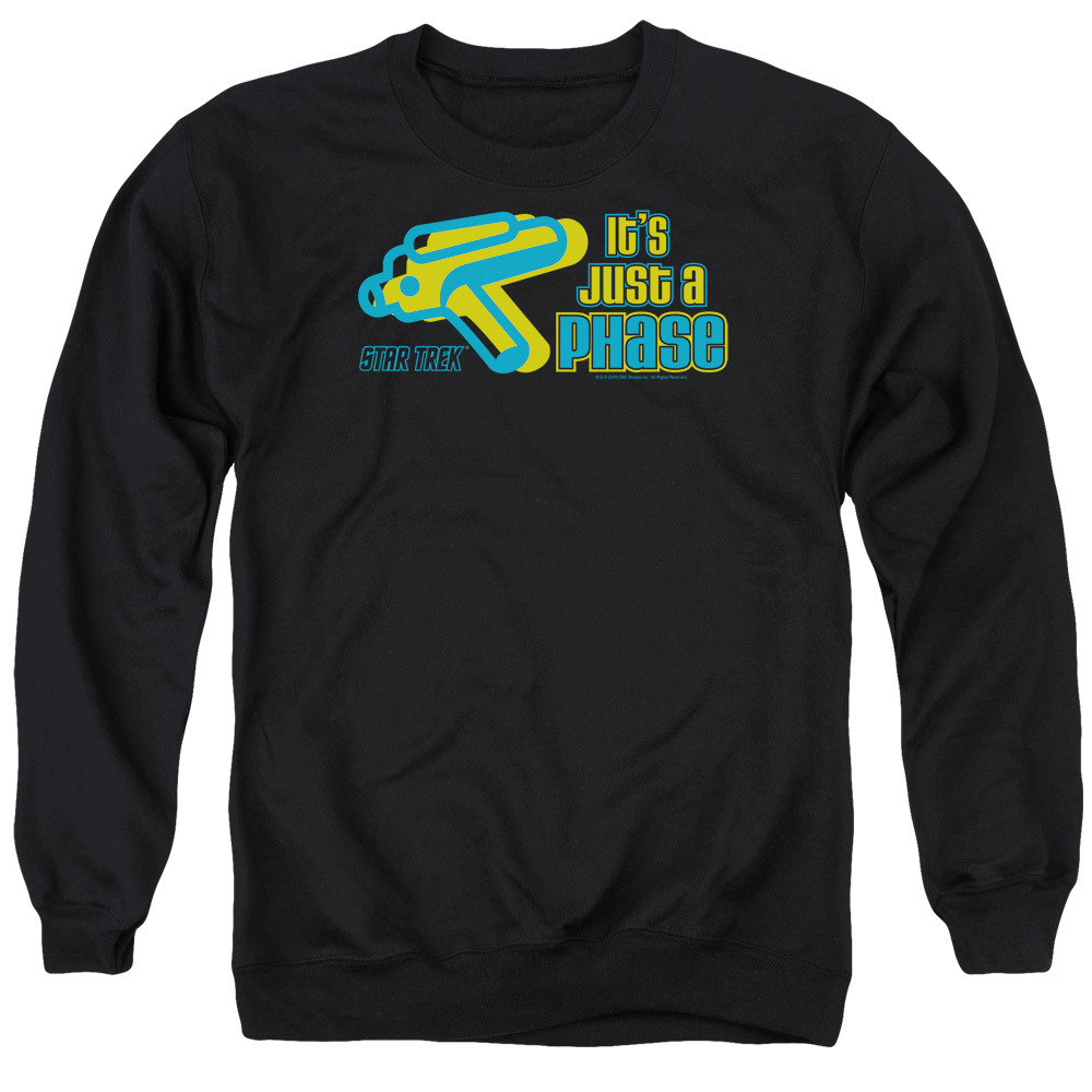 Quogs & Just A Phase Adult Cotton & Polyster Crewneck Sweatshirt, Black - Medium