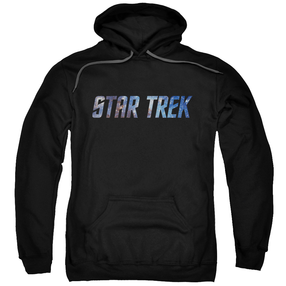 Star Trek & Space Logo Adult Cotton & Polyster Pull-Over Hoodie, Black - 5X