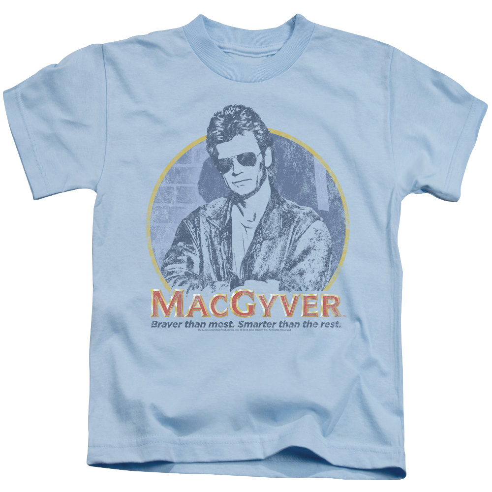 CBS1640-KT-2 Macgyver & Title Short Sleeve Juvenile Cotton 18-1 T-Shirt, Light Blue - Medium - 5-6