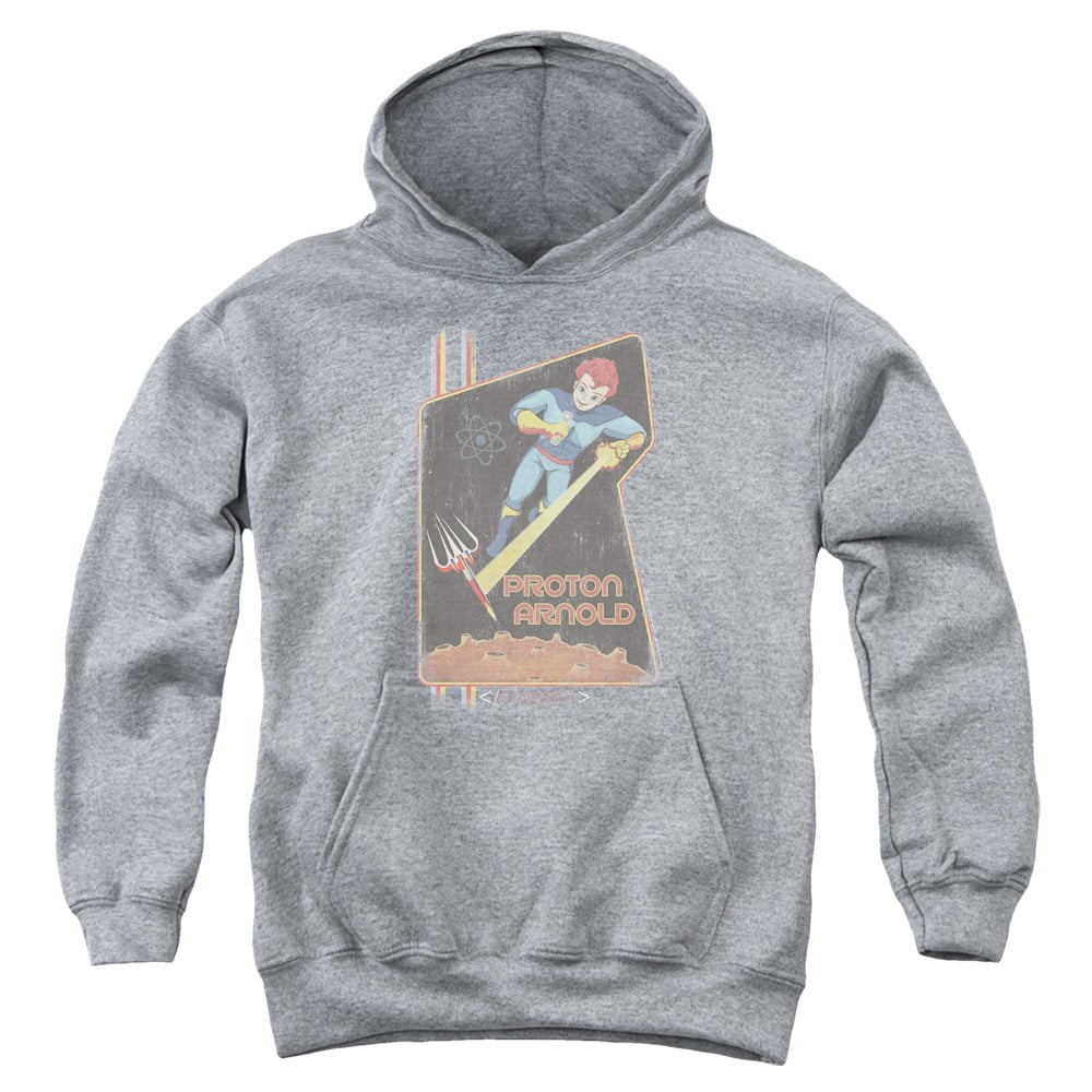 CBS1669-YFTH-2 Scorpion & Proton Arnold Poster Youth Pull-Over Cotton Hoodie, Athletic Heather - Medium