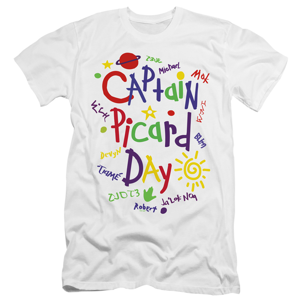 CBS2672-PSF-3 Star Trek Picard & Picard Day-HBO Short Sleeve Adult Cotton 30-1 T-Shirt, White - Large