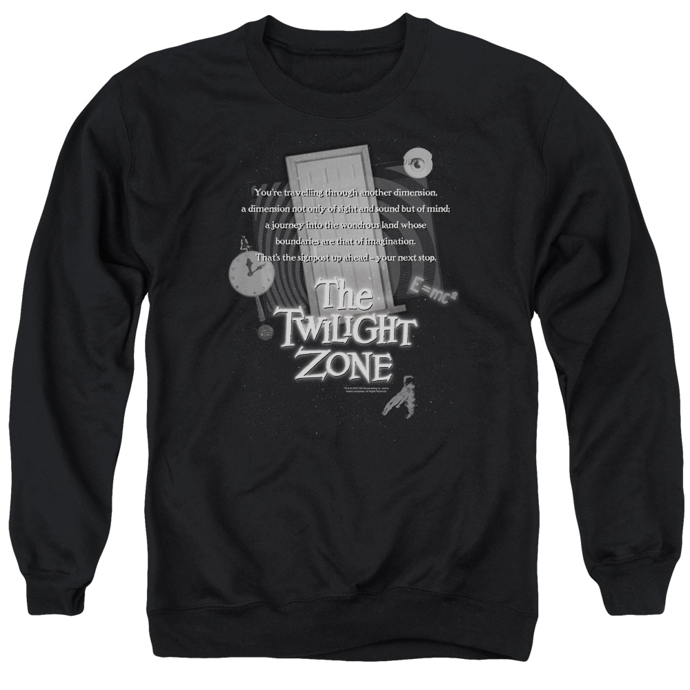 Twilight Zone & Monologue Adult Cotton & Polyster Crewneck Sweatshirt, Black - Extra Large
