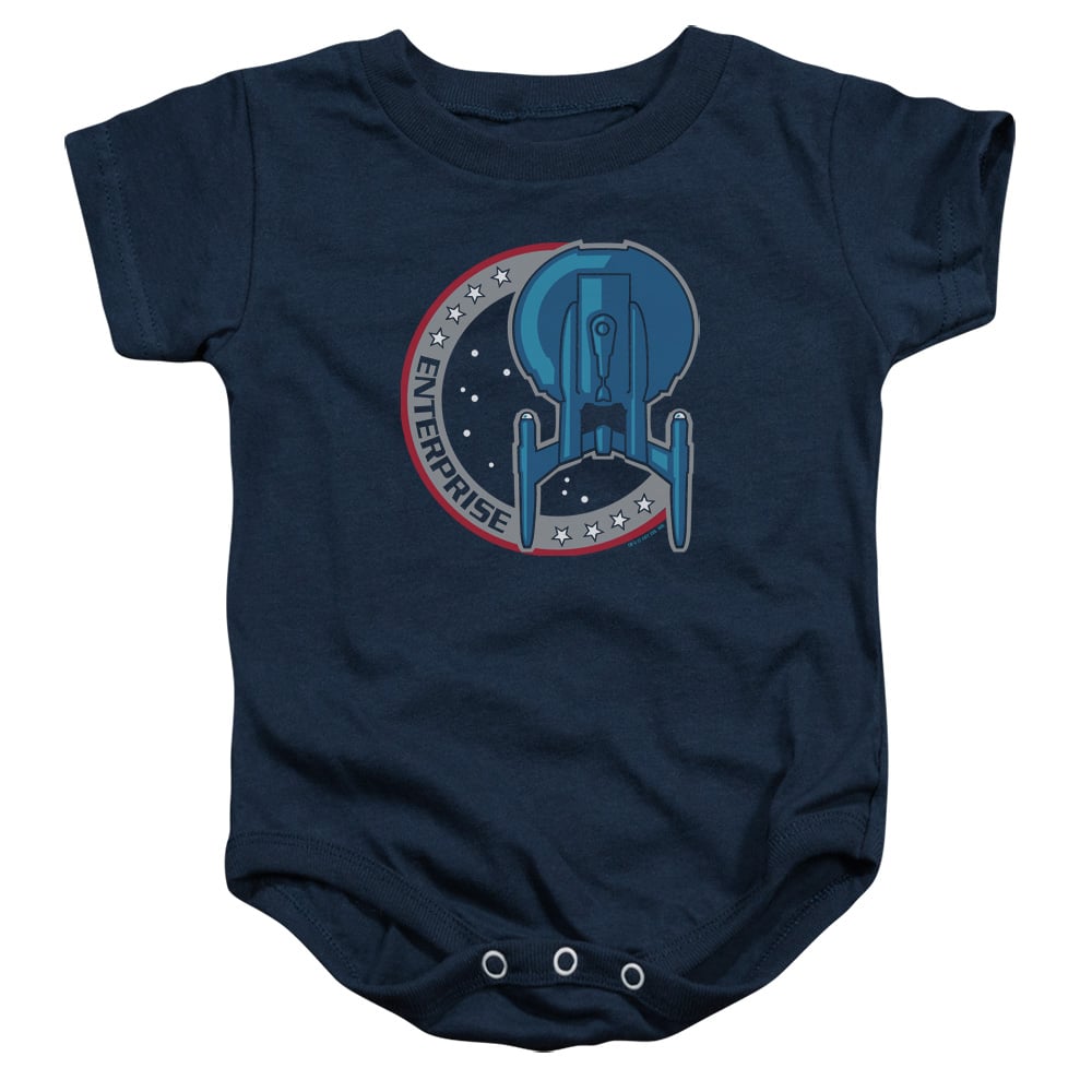 Star Trek & Enterprise Patch Infant Cotton Snapsuit, Navy - Medium - 12 Months