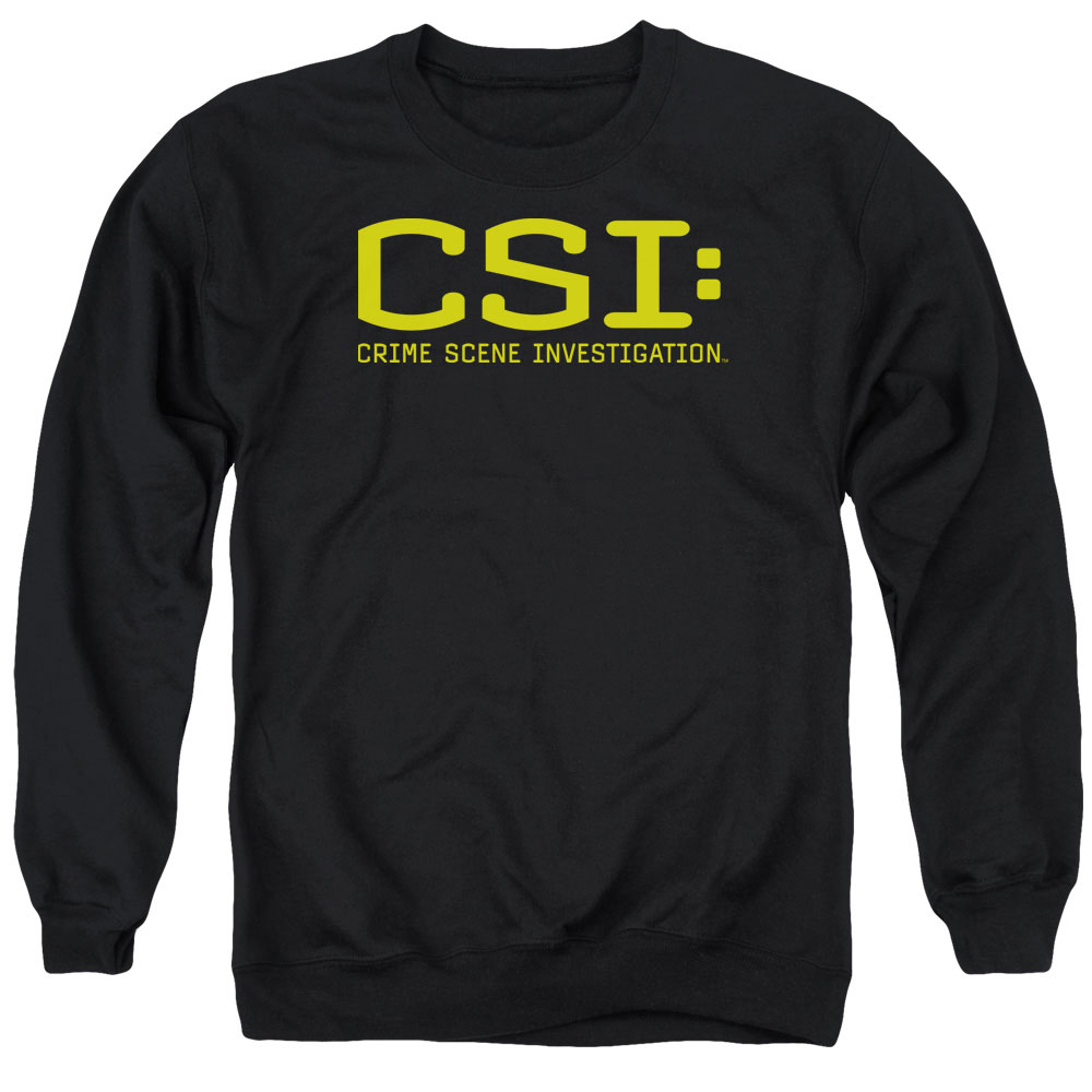 CSI & Logo Adult Cotton & Polyster Crewneck Sweatshirt, Black - 3X