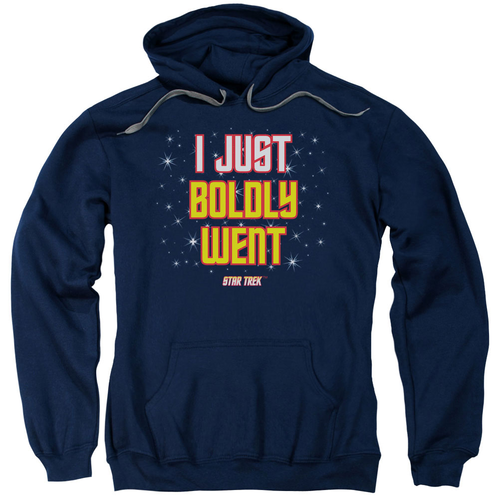 Star Trek & Boldly Went Adult Cotton & Polyster Pull-Over Hoodie, Navy - Extra Large