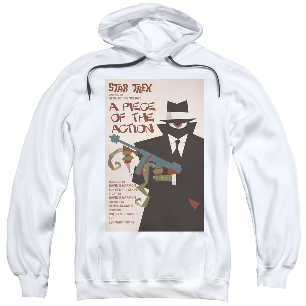 Star Trek & Tos Episode 46 Adult Cotton & Polyster Pull-Over Hoodie, White - Medium