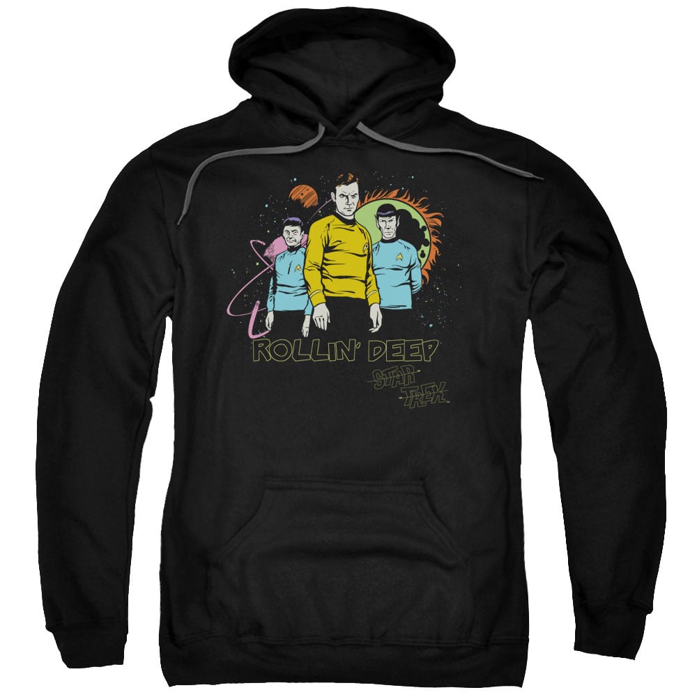 Star Trek & Rollin Deep Adult Cotton & Polyster Pull-Over Hoodie, Black - 5X