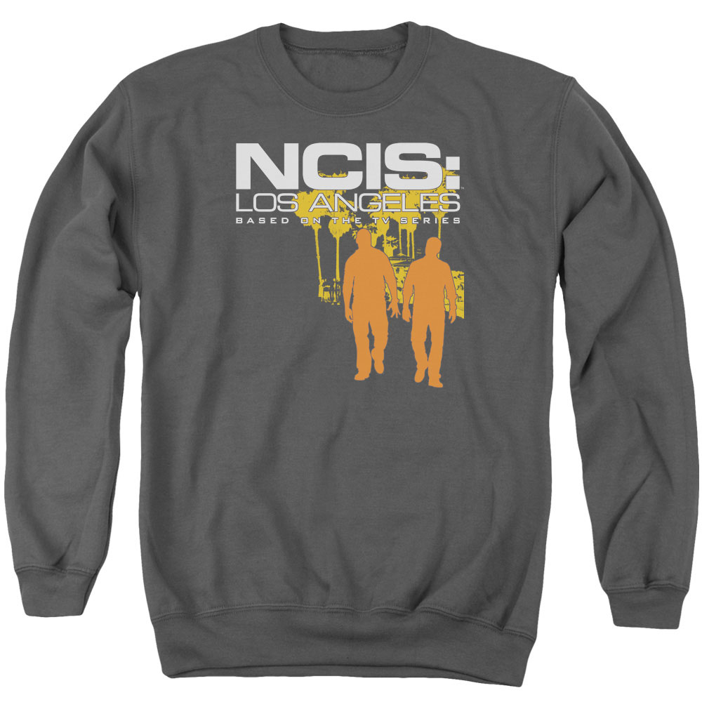 NCIS-La & Slow Walk Adult Cotton & Polyster Crewneck Sweatshirt, Charcoal - Medium