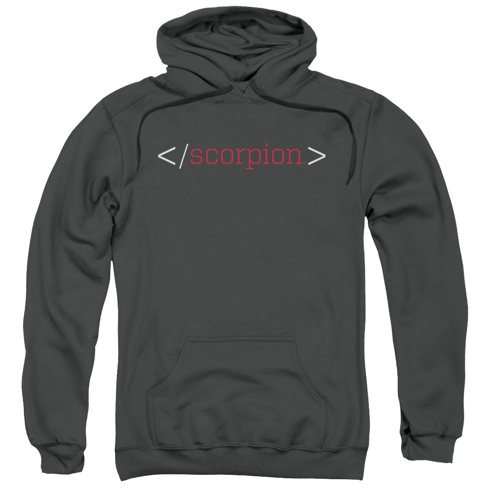Scorpion & Logo Adult Cotton & Polyster Pull-Over Hoodie, Charcoal - Medium