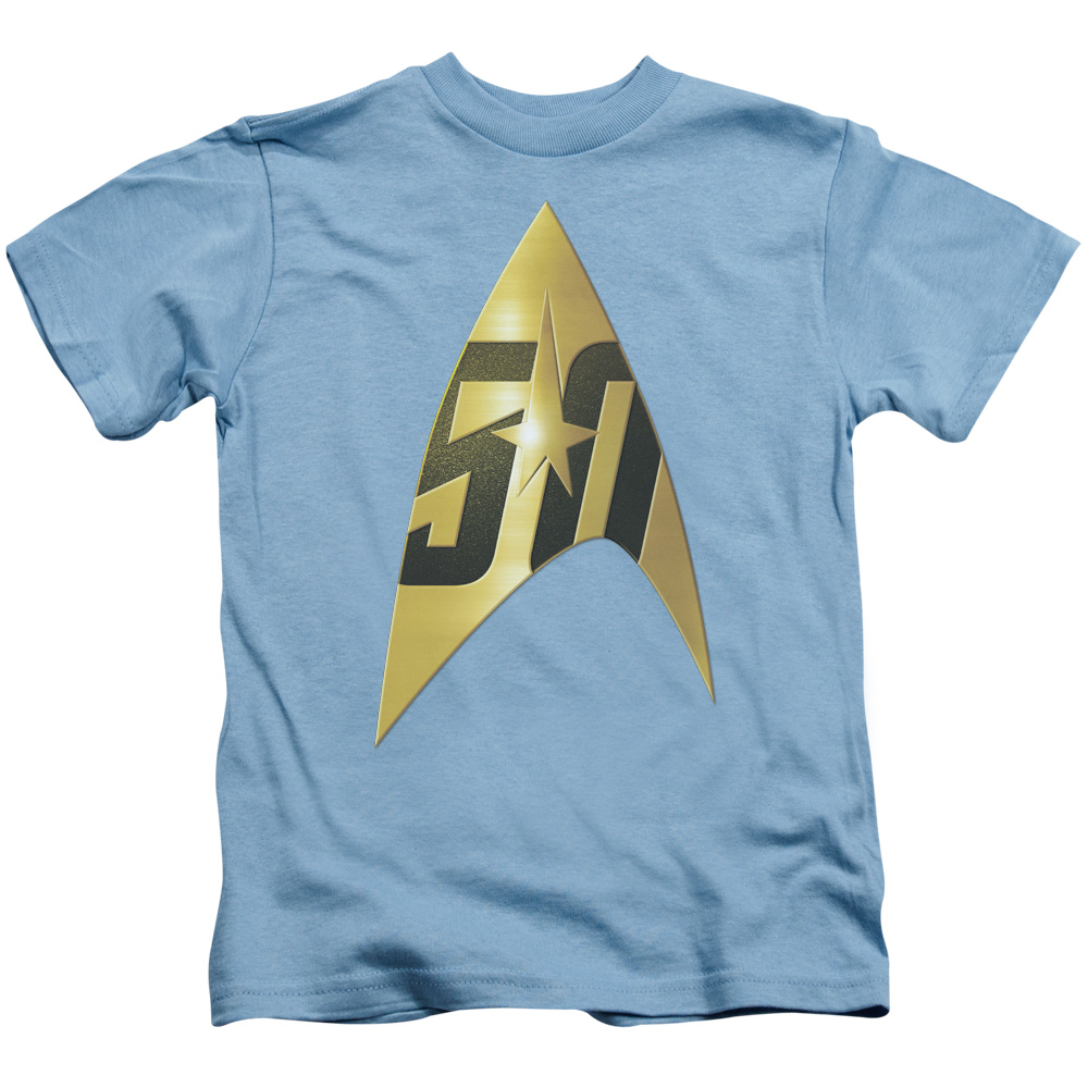 CBS1753C-KT-3 Star Trek & 50th Anniversary Delta Short Sleeve Juvenile Cotton 18-1 T-Shirt, Carolina Blue - Large 7