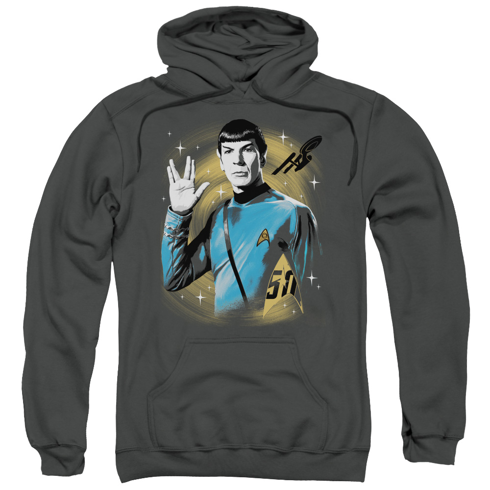 CBS1756-AFTH-2 Star Trek & Space Prosper Adult Cotton & Polyster Pull-Over Hoodie, Charcoal - Medium
