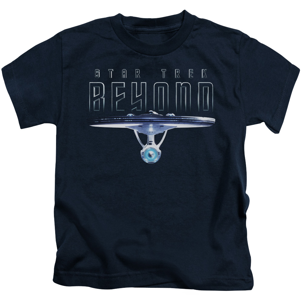 CBS1772-KT-2 Star Trek Beyond & Enterprise Beyond Short Sleeve Juvenile Cotton 18-1 T-Shirt, Navy - Medium - 5-6