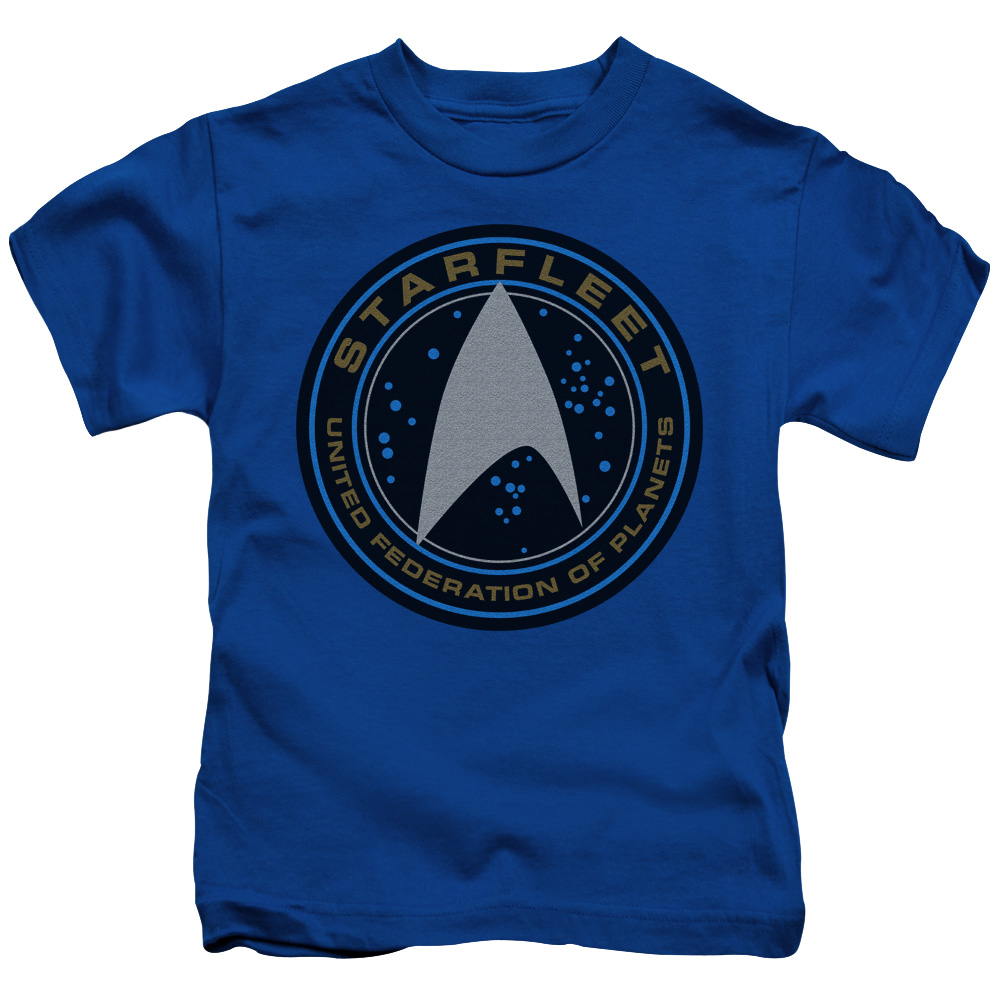 CBS1785-KT-3 Star Trek Beyond & Starfleet Patch Short Sleeve Juvenile Cotton 18-1 T-Shirt, Royal Blue - Large 7