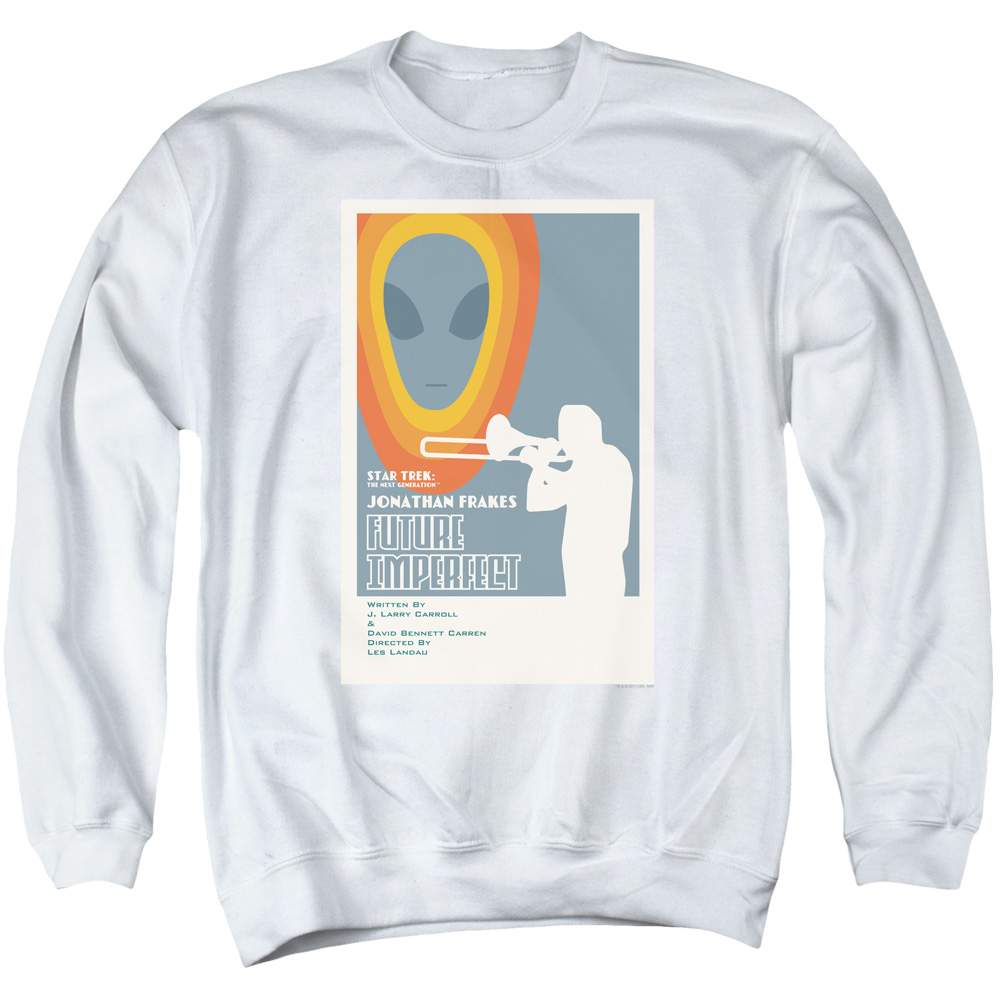 Star Trek & Tng Season 4 Episode 8 Adult Cotton & Polyster Crewneck Sweatshirt, White - 3X