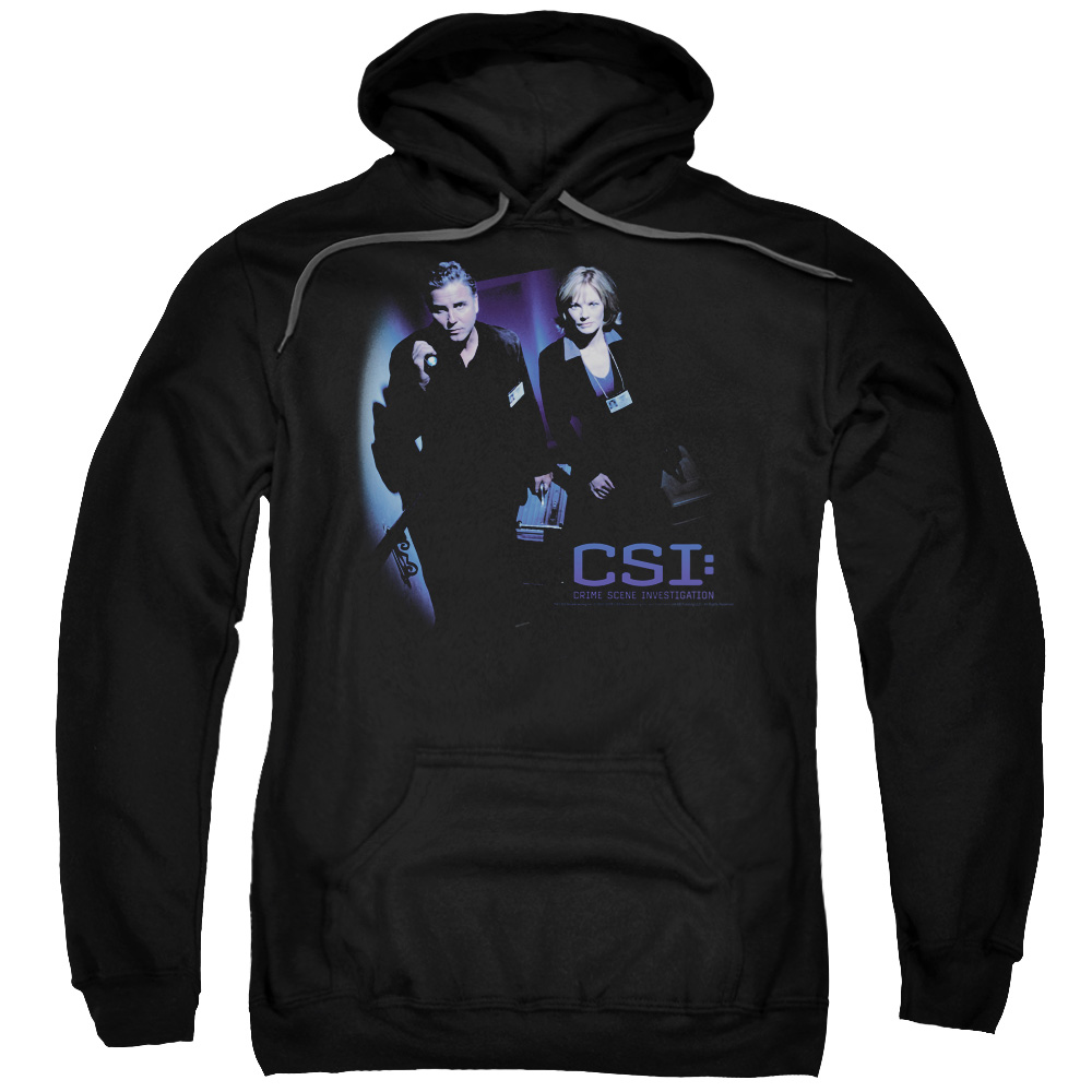 CSI & At The Scene Adult Cotton & Polyster Pull-Over Hoodie, Black - 4X