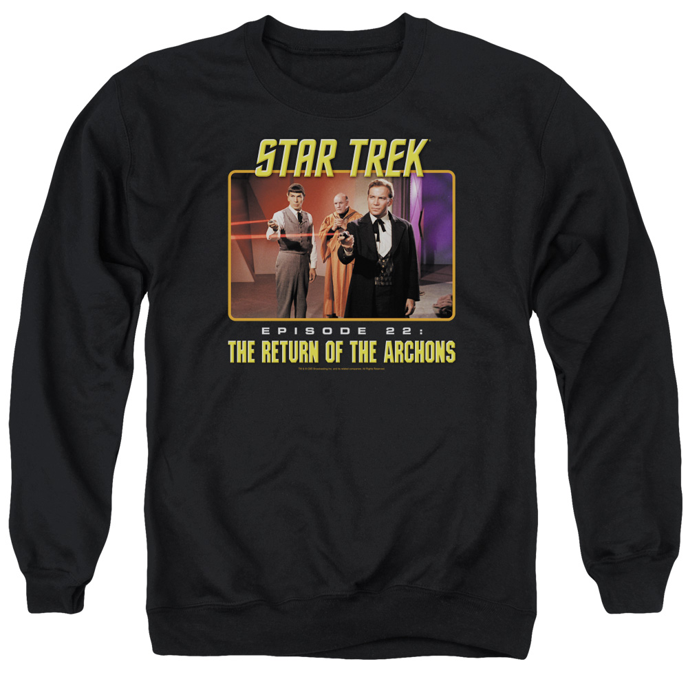 Star Trek & Episode 22 Adult Cotton & Polyster Crewneck Sweatshirt, Black - 3X