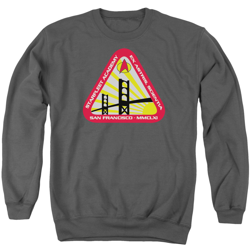 Star Trek & Starfleet Academy Adult Cotton & Polyster Crewneck Sweatshirt, Charcoal - Medium