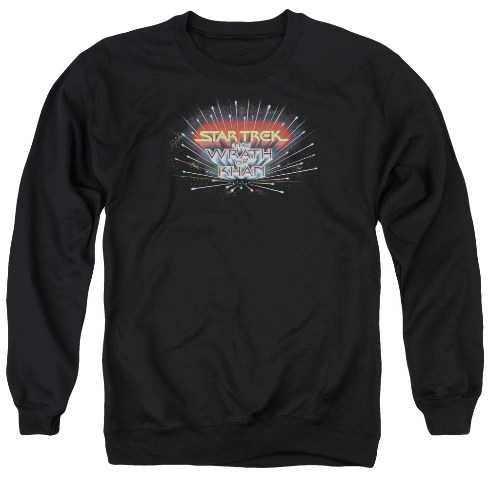 Star Trek & Khan Logo Adult Cotton & Polyster Crewneck Sweatshirt, Black - Extra Large