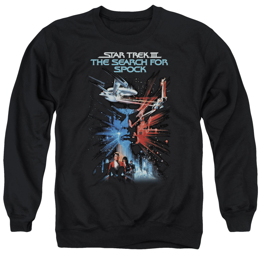 Star Trek & Search for Spock Movie Adult Cotton & Polyster Crewneck Sweatshirt, Black - Large