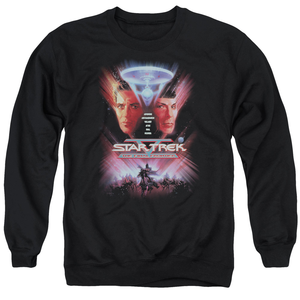 Star Trek & the Final Frontier Movie Adult Cotton & Polyster Crewneck Sweatshirt, Black - 2X