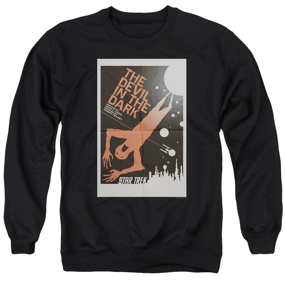 Star Trek & Tos Episode 25 Adult Cotton & Polyster Crewneck Sweatshirt, Black - Extra Large