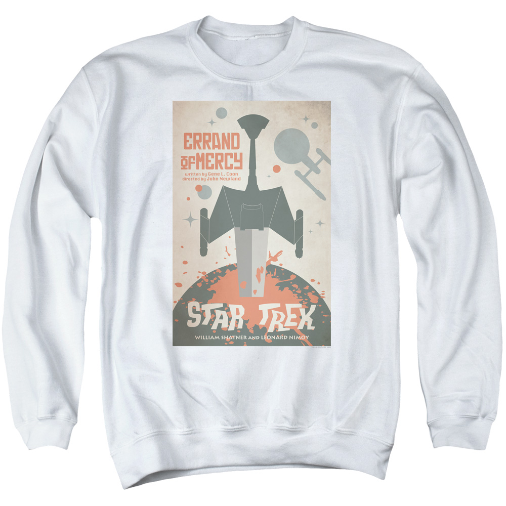 Star Trek & Tos Episode 26 Adult Cotton & Polyster Crewneck Sweatshirt, White - 2X