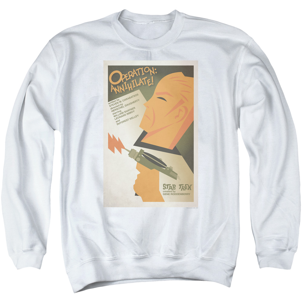 Star Trek & Tos Episode 29 Adult Cotton & Polyster Crewneck Sweatshirt, White - Medium