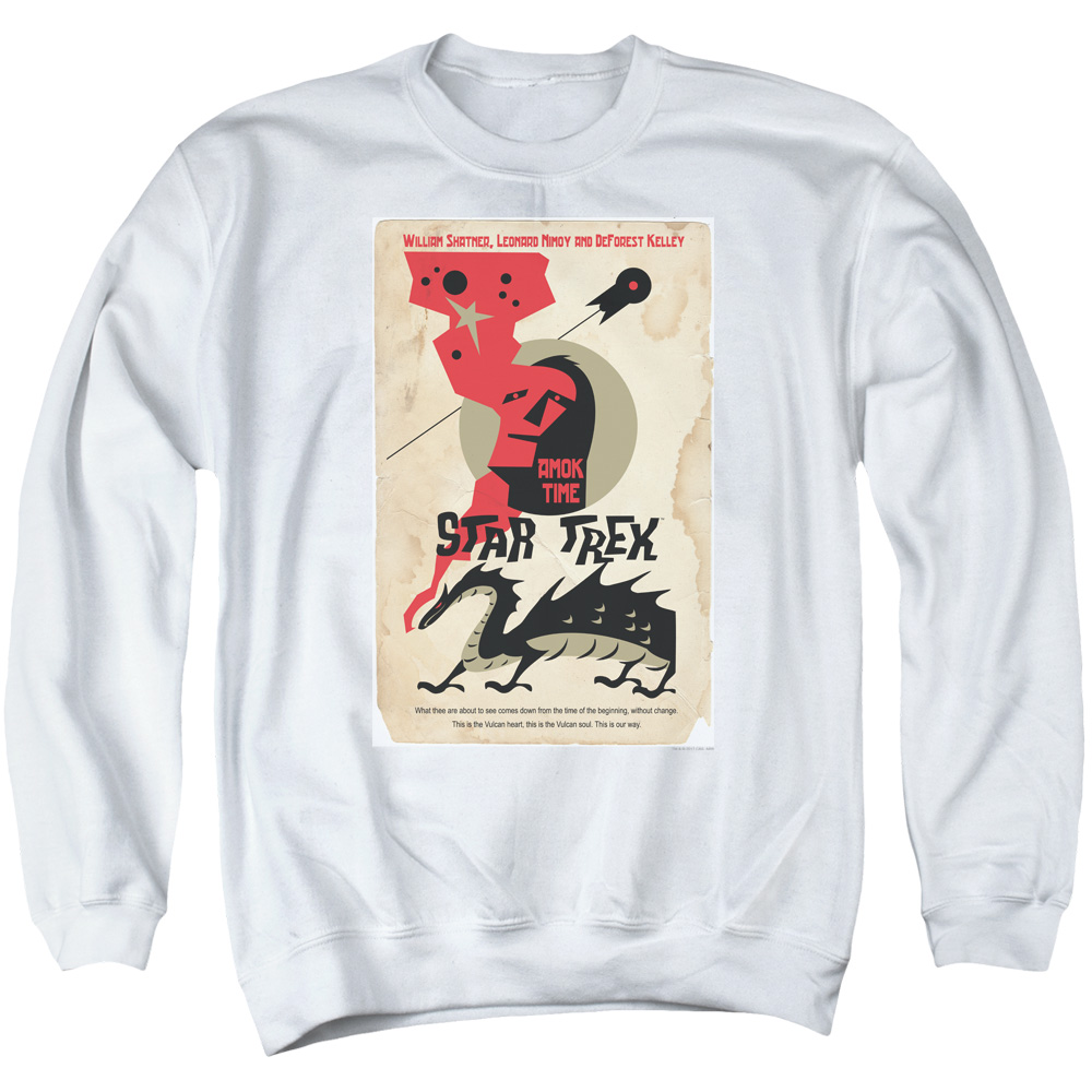 Star Trek & Tos Episode 30 Adult Cotton & Polyster Crewneck Sweatshirt, White - Medium