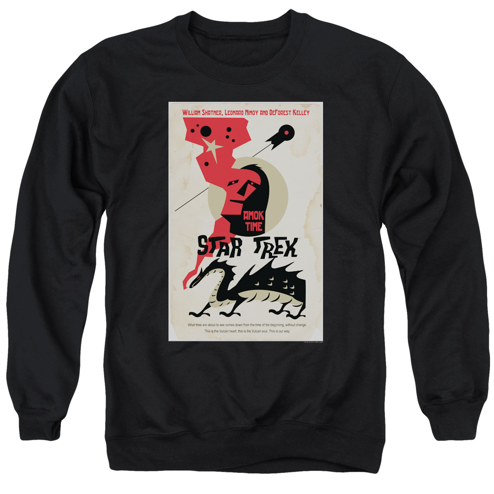 Star Trek & Tos Episode 30 Adult Cotton & Polyster Crewneck Sweatshirt, Black - 3X