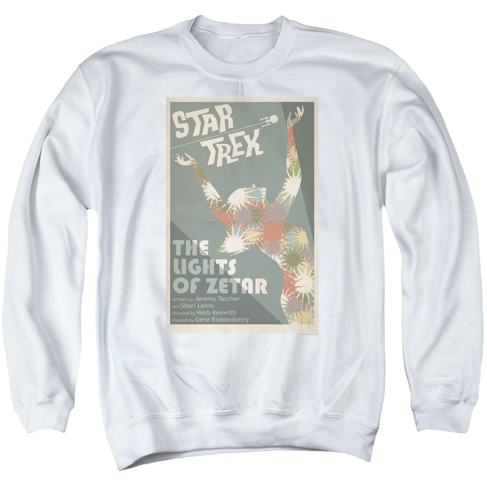 Star Trek & Tos Episode 73 Adult Cotton & Polyster Crewneck Sweatshirt, White - Large