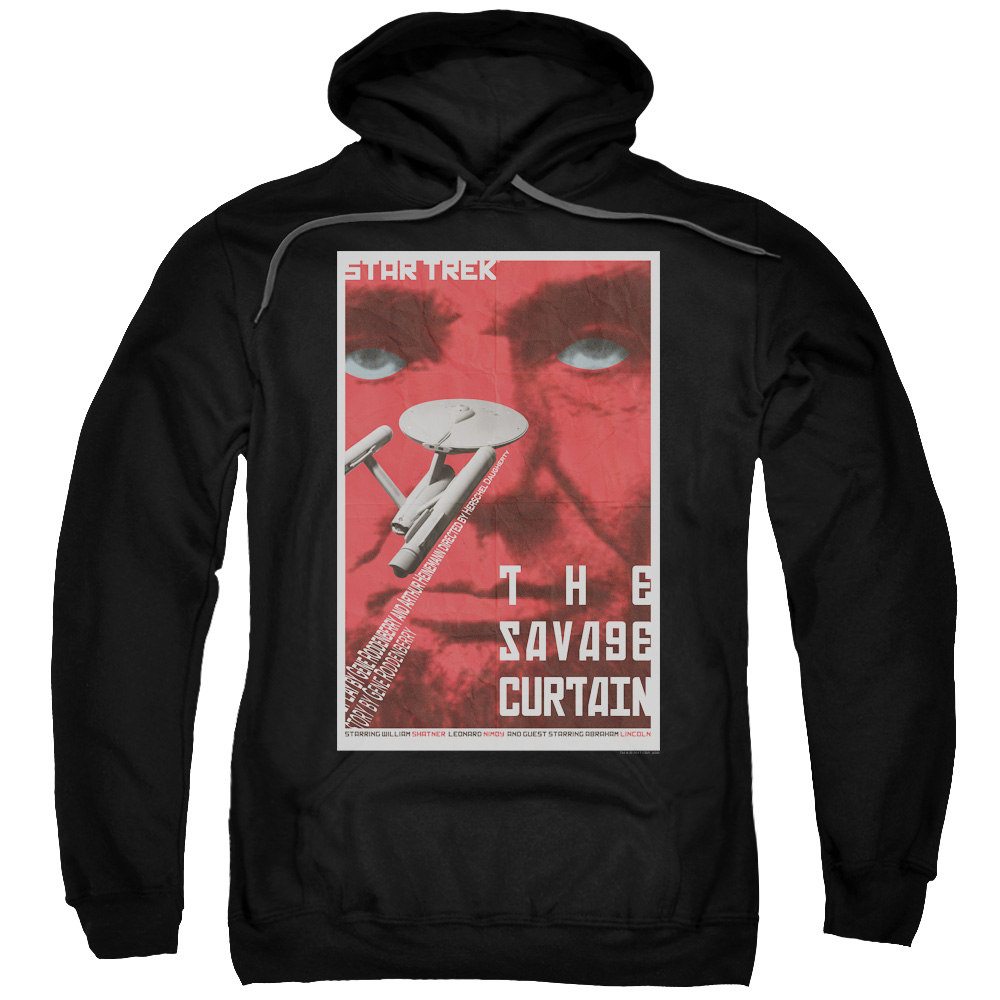 CBS2014B-AFTH-7 Star Trek & Tos Episode 77 Adult Cotton & Polyster Pull-Over Hoodie, Black - 4X -  Trevco