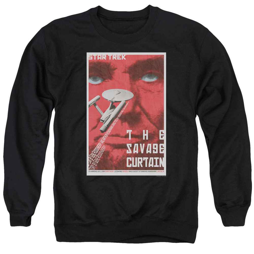 Star Trek & Tos Episode 77 Adult Cotton & Polyster Crewneck Sweatshirt, Black - 2X