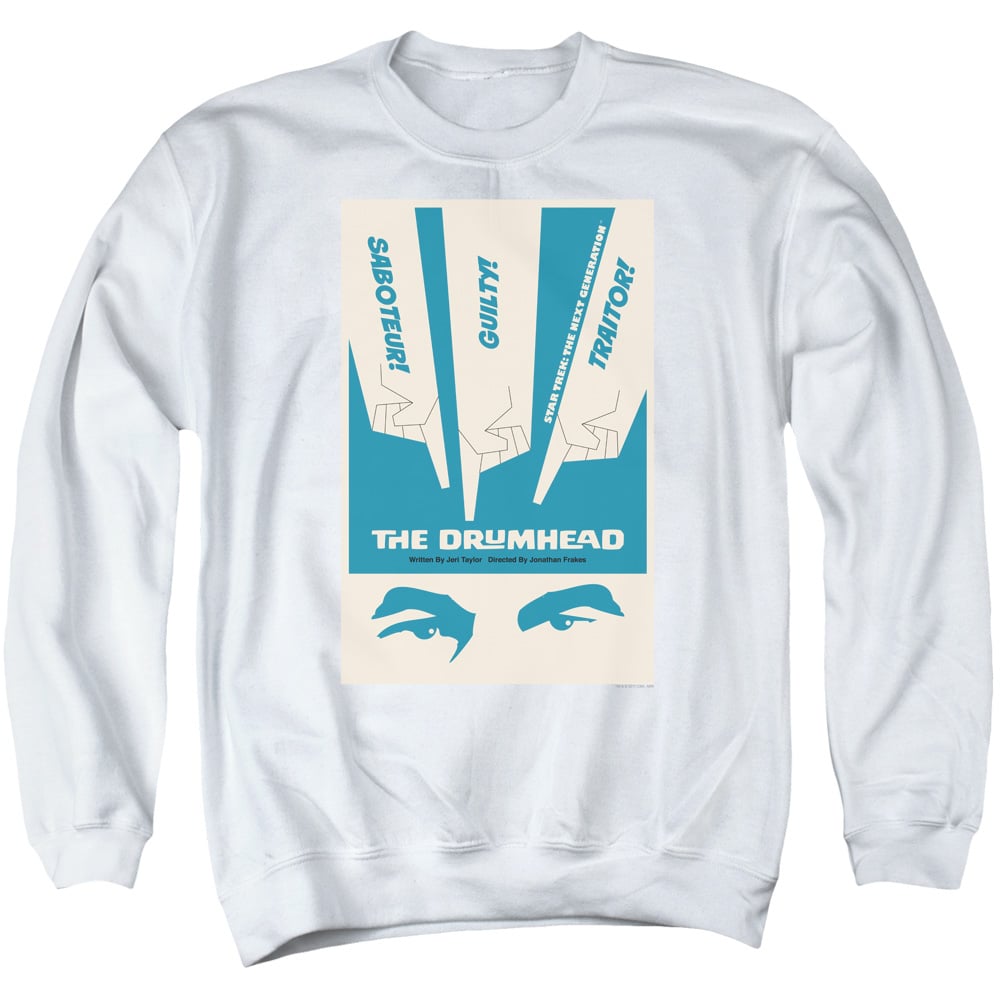 Star Trek & Tng Season 4 Episode 21 Adult Cotton & Polyster Crewneck Sweatshirt, White - 2X