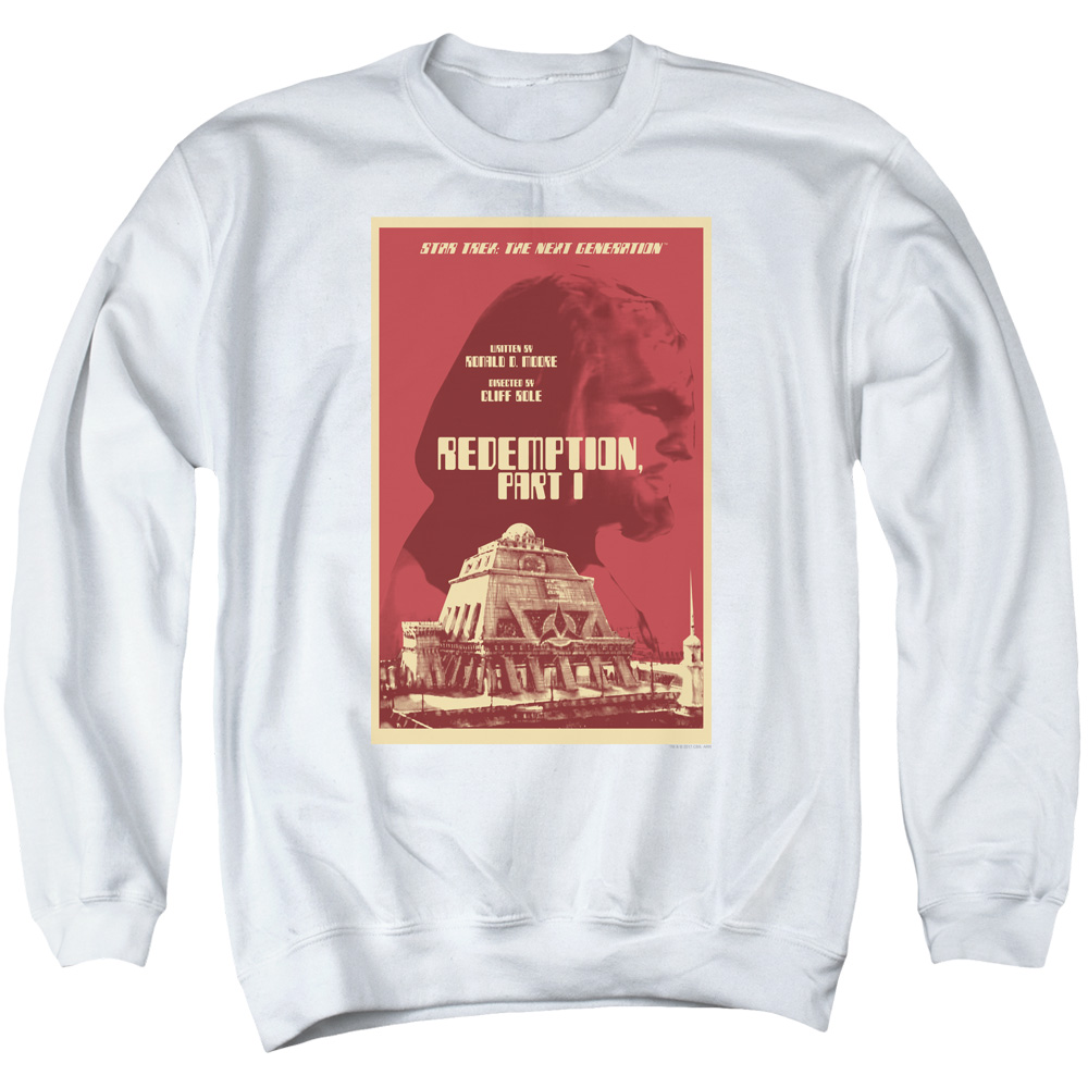 Star Trek & Tng Season 4 Episode 26 Adult Cotton & Polyster Crewneck Sweatshirt, White - Extra Large