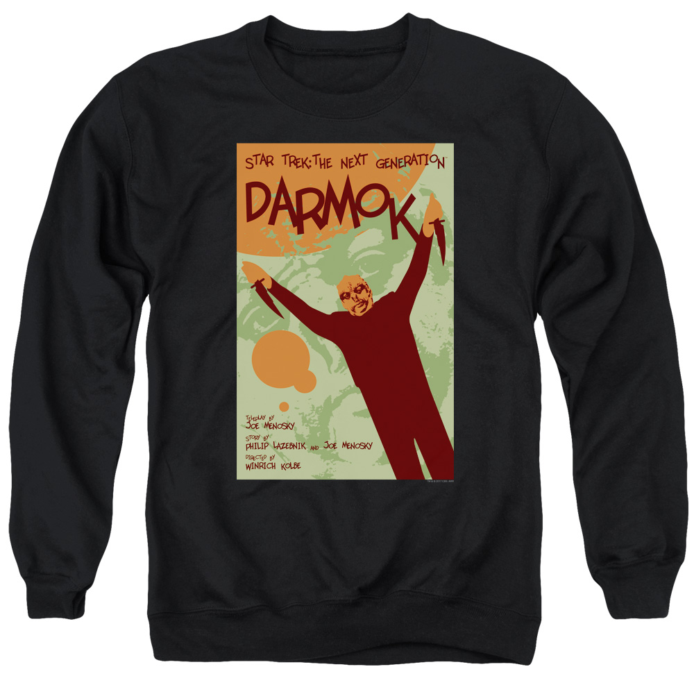 Star Trek & Tng Season 5 Episode 2 Adult Cotton & Polyster Crewneck Sweatshirt, Black - Large