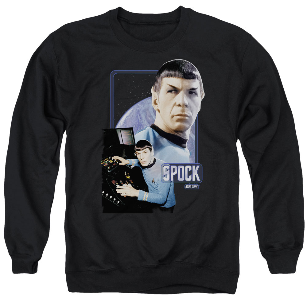 Star Trek & Spock Adult Cotton & Polyster Crewneck Sweatshirt, Black - 3X