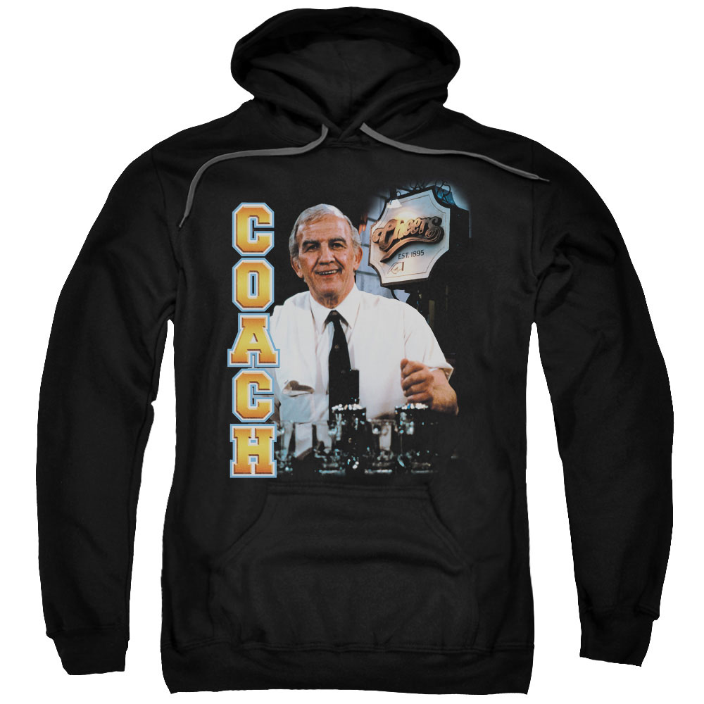 Cheers & Coach Adult Cotton & Polyster Pull-Over Hoodie, Black - 5X